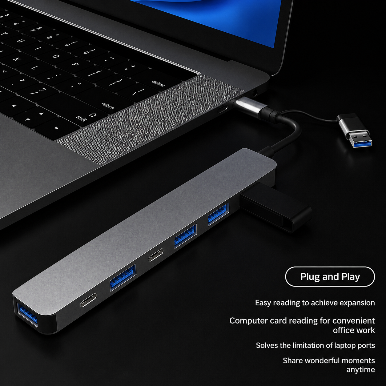Zyntro 8-in-1 USB-C Laptop Docking Station