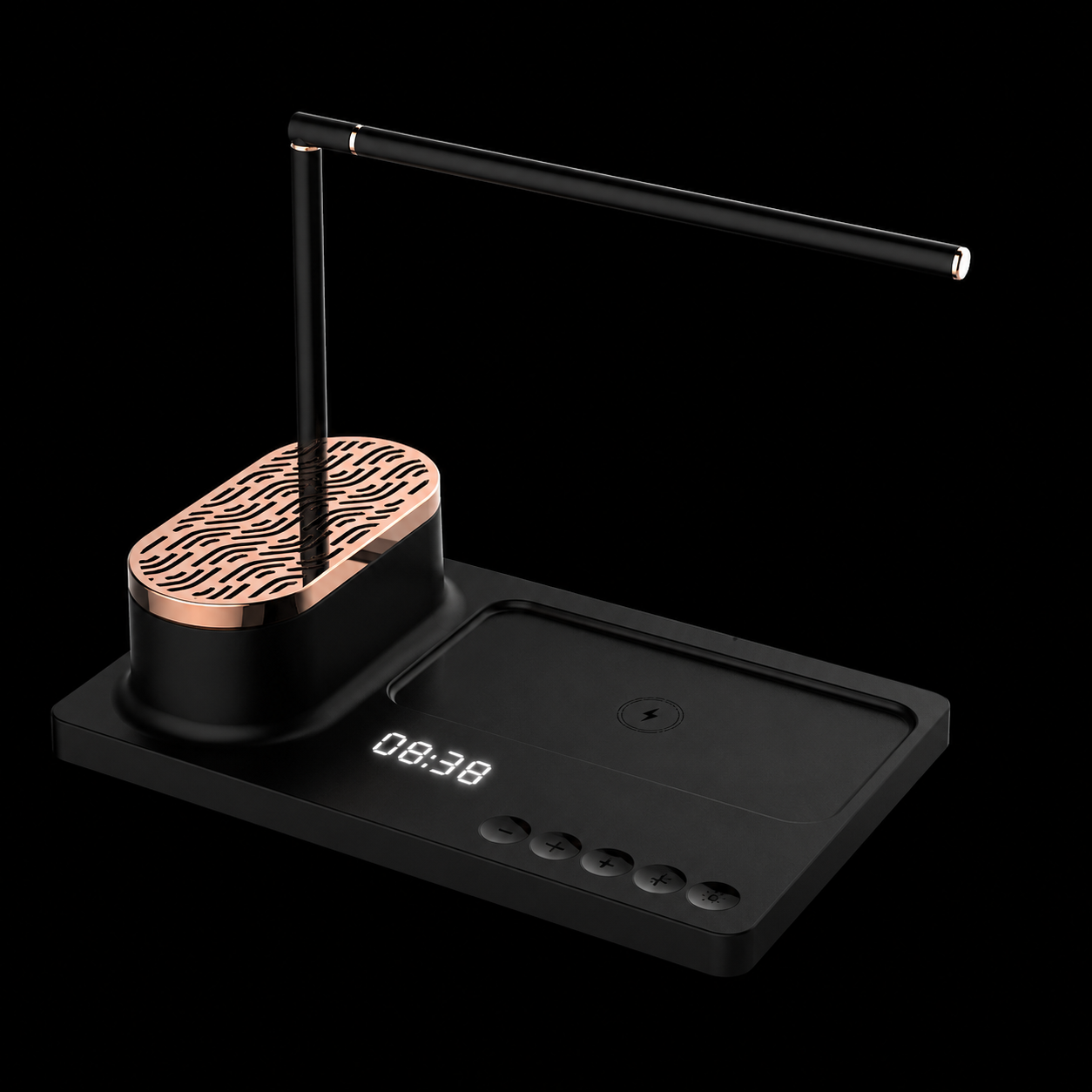 Zyntro LED Desk Lamp with Bluetooth Speaker & Wireless Charger