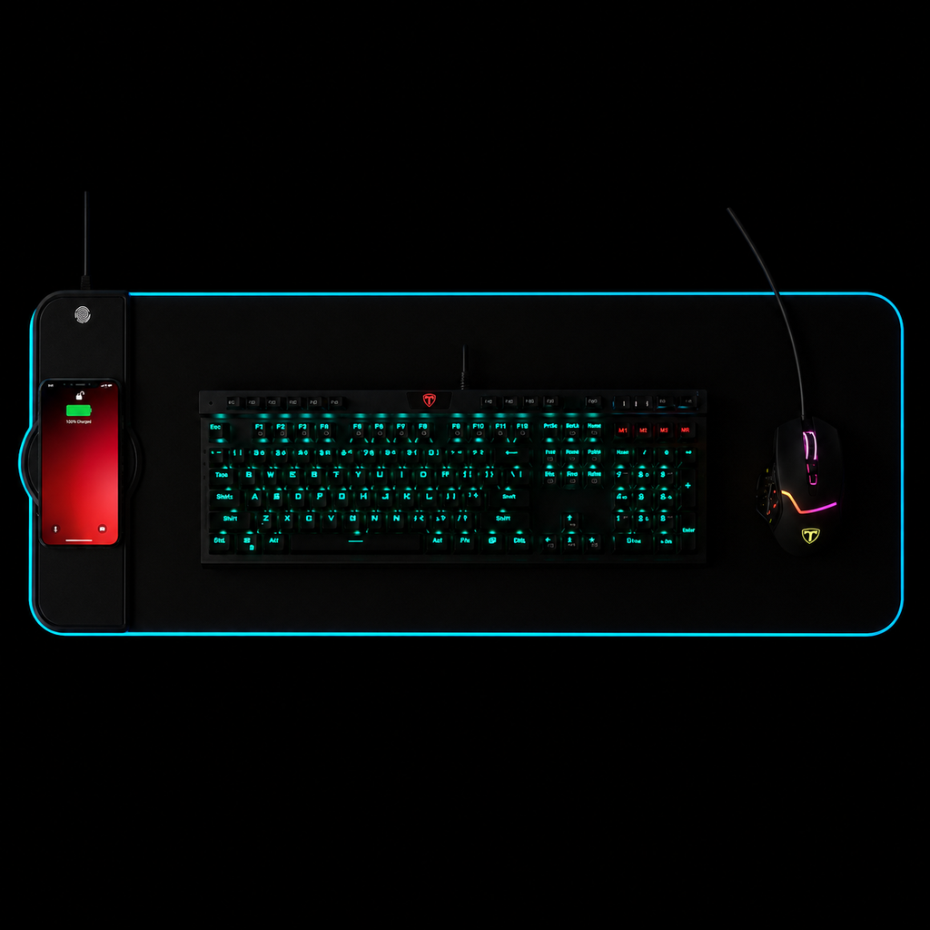 Zyntro Colorful Wireless Charging Desk Mat