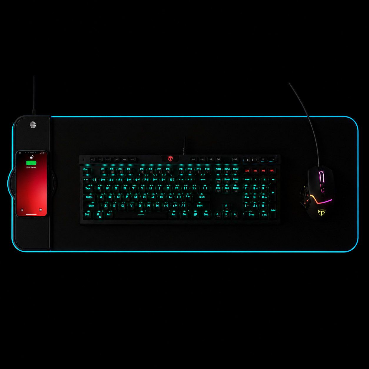 Zyntro Colorful Wireless Charging Desk Mat